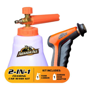 Armor All 2-in-1 Foam Cannon Kit, Car Cleaning Kit Connects to Power Washers and Garden Hoses for Vehicle Cleaning, Includes Foam Cannon, Foam Applicator...