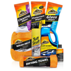 Armor All Car Wash and Cleaner Kit, Includes Cleaning Wipes for Car Interior, Cleaner Concentrate, Car Air Freshener, Microfiber Towels (8 Piece Kit)